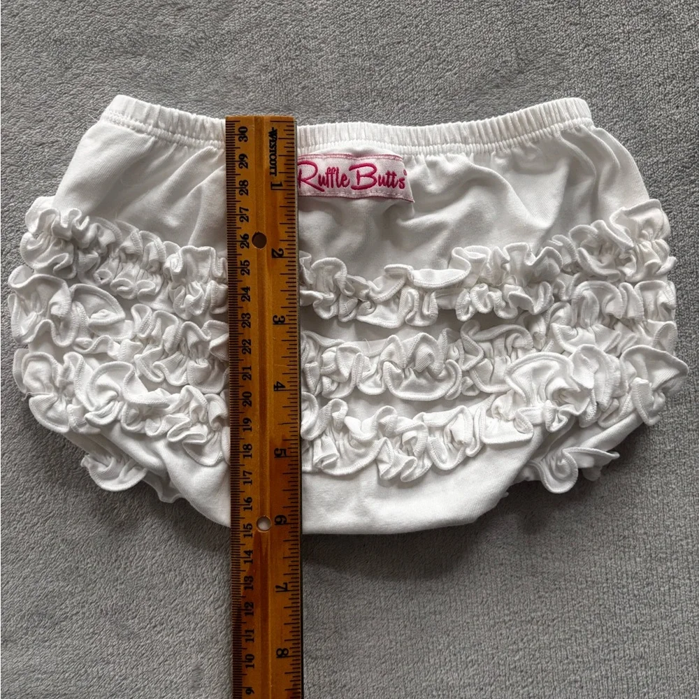 Ruffle Butts White Ruffled Bloomers/Diaper Cover Size 12-18M